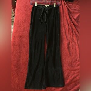 Black Velvet Drawstring Pants